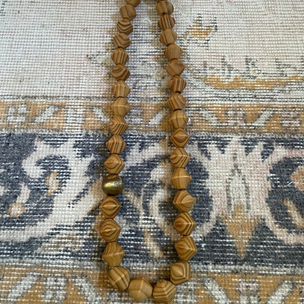 Wooden and gold bead necklace